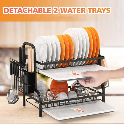 2-Tier Stainless Steel Dish Drying Rack