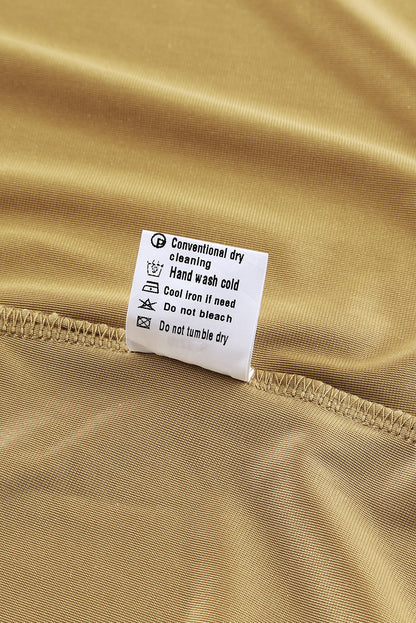 Gelber, langer Staubmantel aus Samt mit offener Vorderseite und Taschen