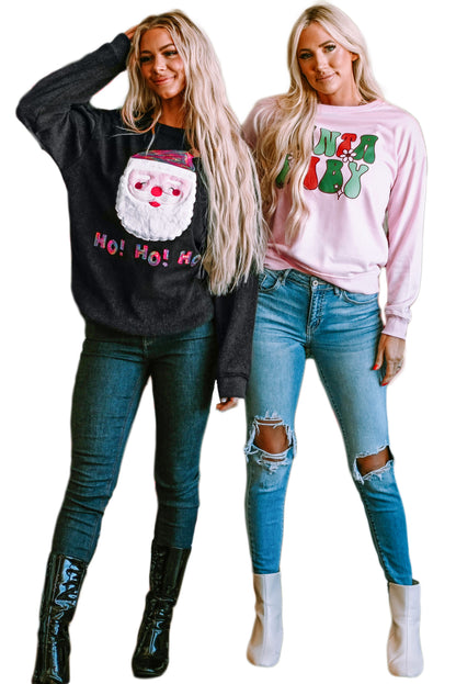 Rosa SANTA BABY Süßes Sweatshirt mit Blumengrafik