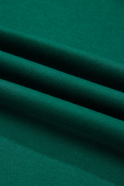 Evergreen Varsity Stripe Detail Drop Shoulder Pullover Mini Skirt Set