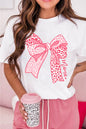 Weißes T-Shirt mit Leopardenmuster und Schleife zum Muttertag