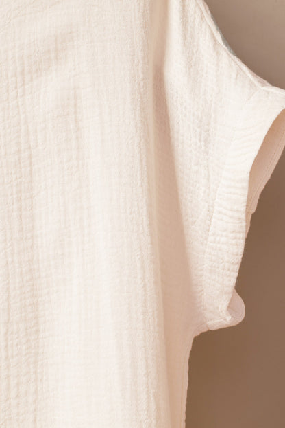 Apricot – Maxi-Strandkleid mit gekräuselten Knöpfen und Schlitzen