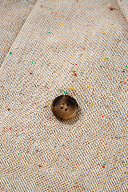 Elegante, einreihige Anzugjacke in Haferflockenfarbe