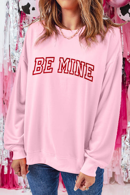 Rosa BE MINE Puff-Sweatshirt mit Grafik