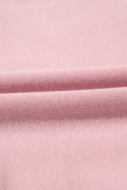 Beiges Sweatshirt mit Rundhalsausschnitt und Patchwork-Farbblockdesign mit überschnittener Schulter