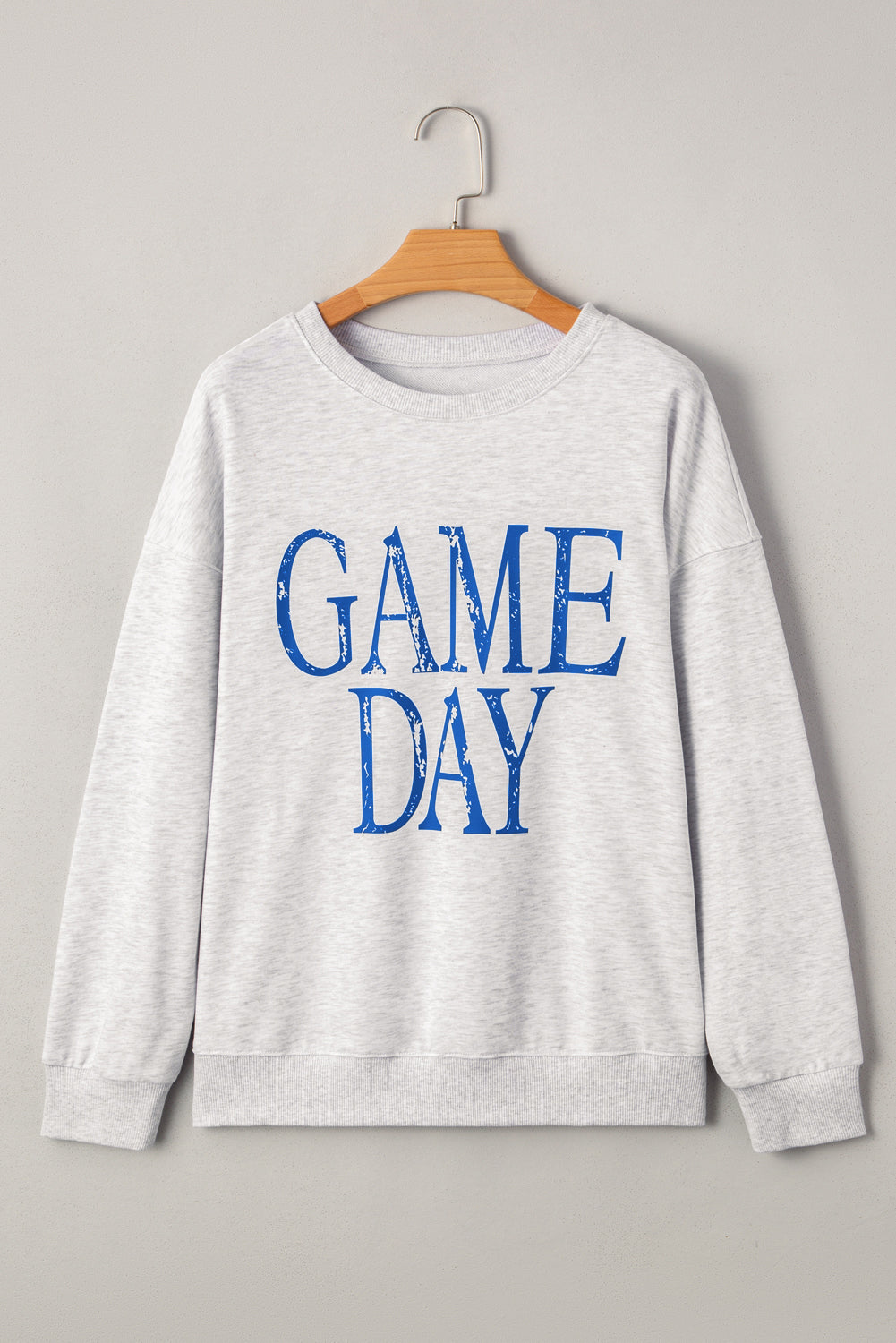 Blue Vintage Washed GAME DAY Graphic Baggy Sweatshirt