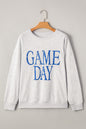 Blue Vintage Washed GAME DAY Graphic Baggy Sweatshirt