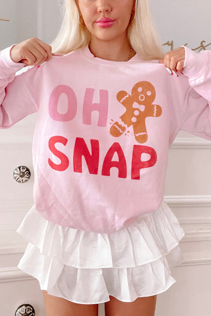 Rosa OH SNAP Lebkuchenmann Weihnachten Pullover