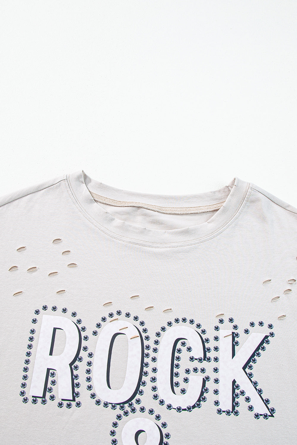 Graues Vintage-T-Shirt mit Rock &amp; Roll-Grafik