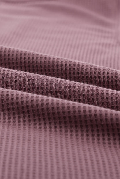 Rust Fiery Red Crew Neck Waffle Tank Top