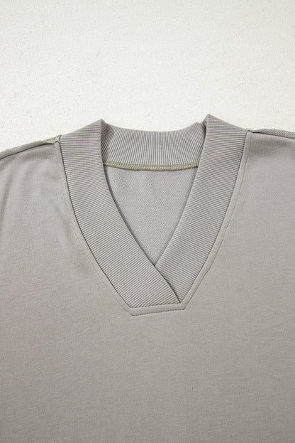 Parchment Aztec Embroidered Western V Neck Sweatshirt