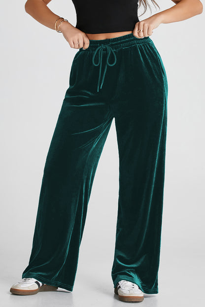 Evergreen Solid Hose mit weitem Bein und Kordelzug in der Taille