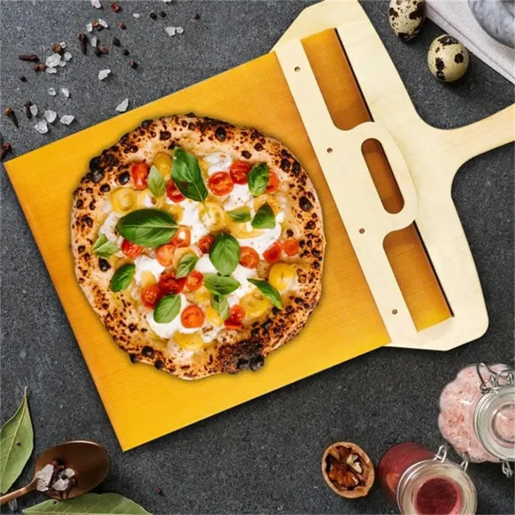 Sliding Pizza Shovel & Non-Stick Cutting Board: Convenient Kitchen Baking Tool"