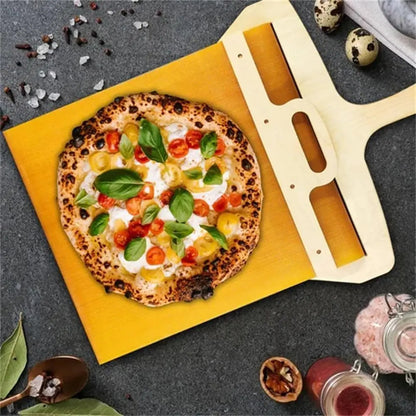 Sliding Pizza Shovel & Non-Stick Cutting Board: Convenient Kitchen Baking Tool"