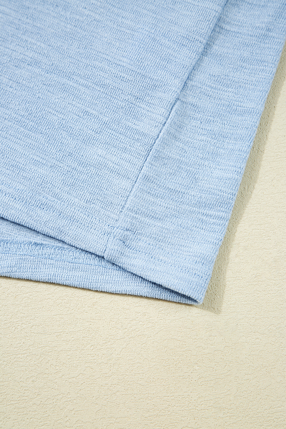 Beau Blue Solid Color Batwing Long Sleeve Top