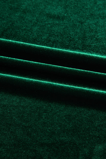 Evergreen Bowknot Decor High Waist Velvet Mini Dress