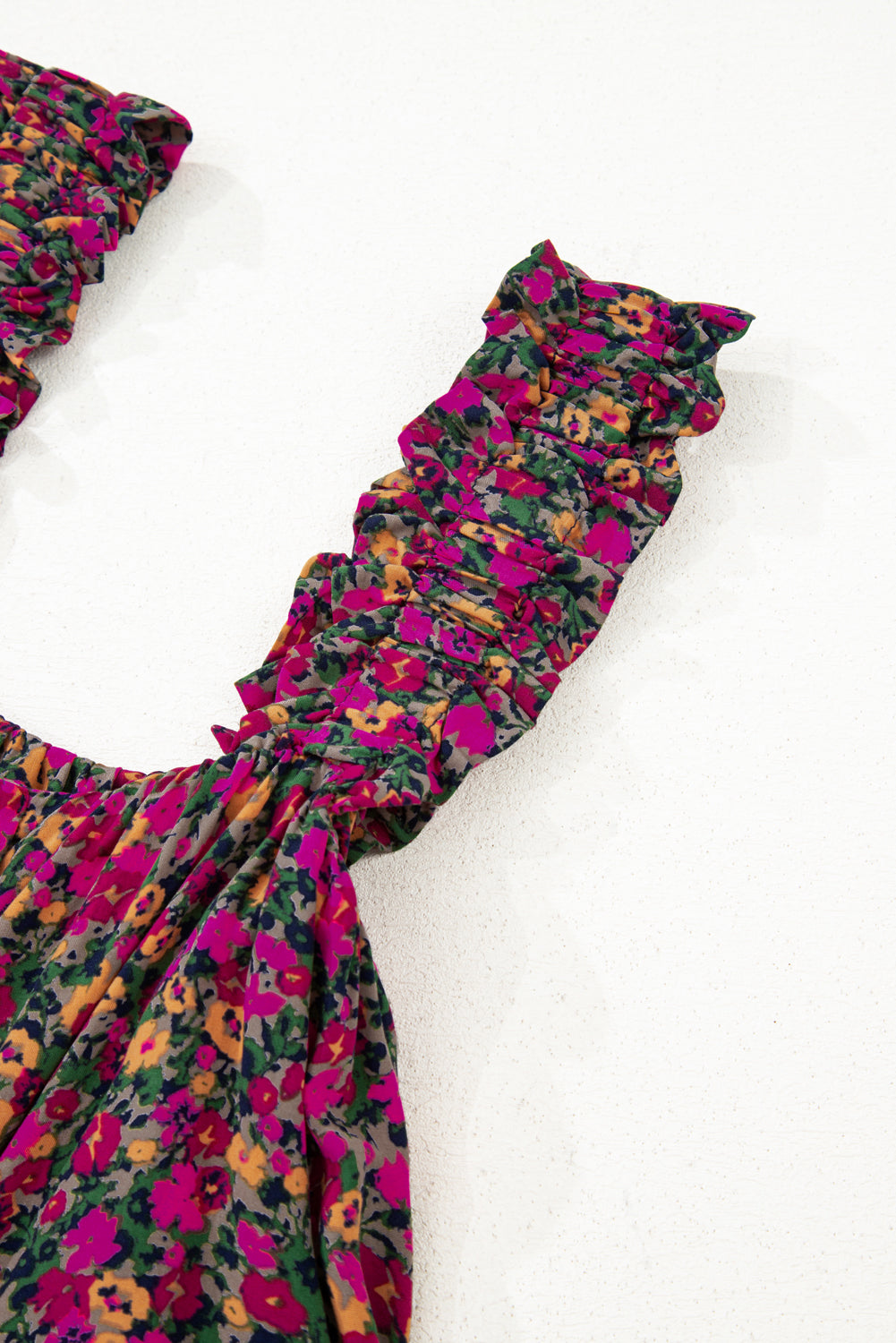 Rose Boho Frilled Straps Floral Tank Top