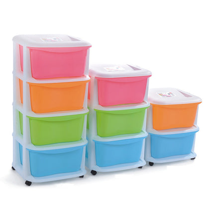 Schubladenschrank in Bonbonfarbe, Schrank mit Kunststoff-Finish, Schublade, Kleiderschrank, Unterwäsche, Socken, Schließfächer