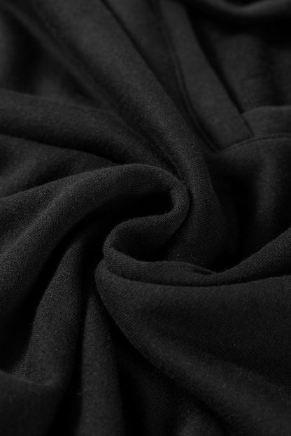 Schwarzes Sweatshirt mit Rundhalsausschnitt und Schleife