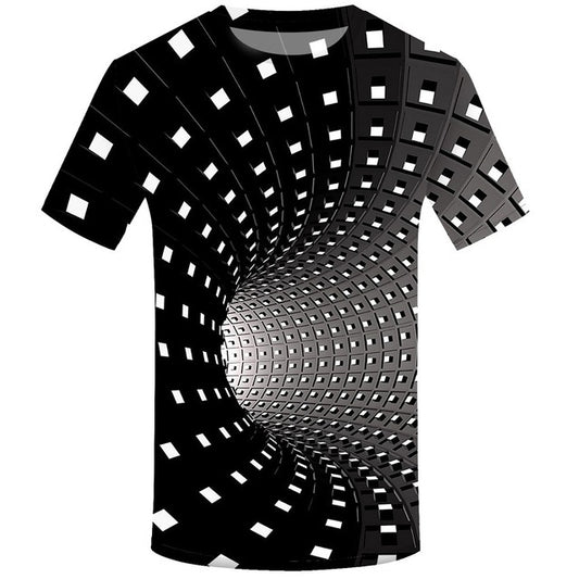 Dynamic Style: 3D Swirl Print T-Shirt