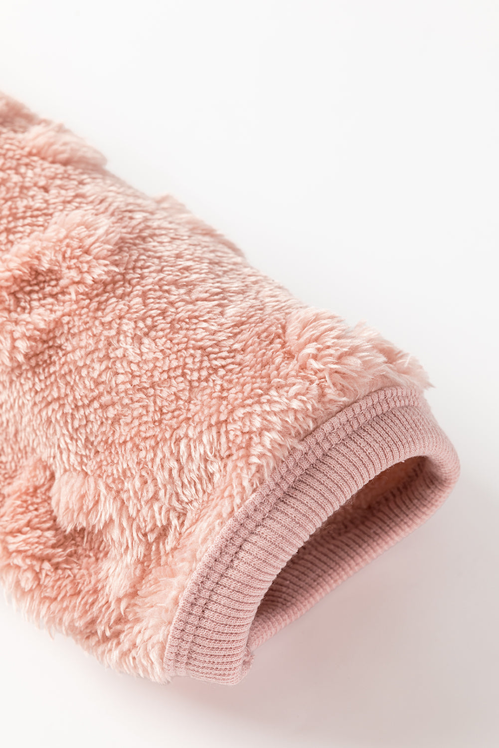 Hellrosa, strukturiertes, lockeres, zweiteiliges Lounge-Set aus Fleece mit Leopardenmuster