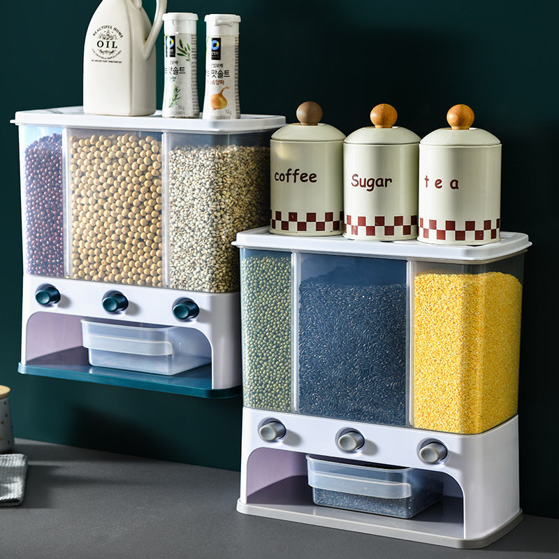 Clear Plastic Wall-Mounted Grain Storage Box