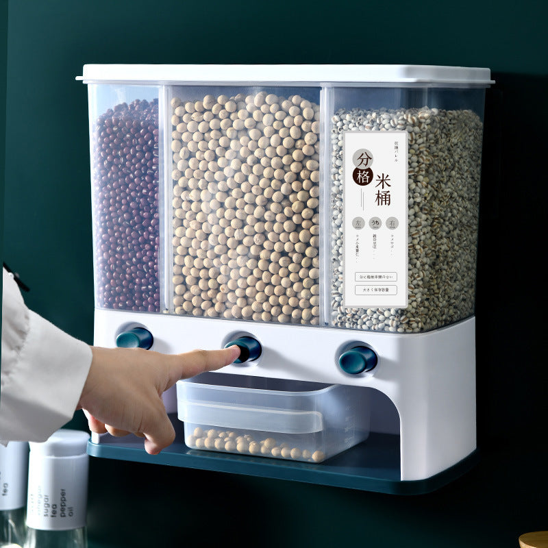Clear Plastic Wall-Mounted Grain Storage Box