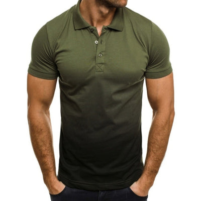 Stylish Gradient Print Men's Polo Shirt
