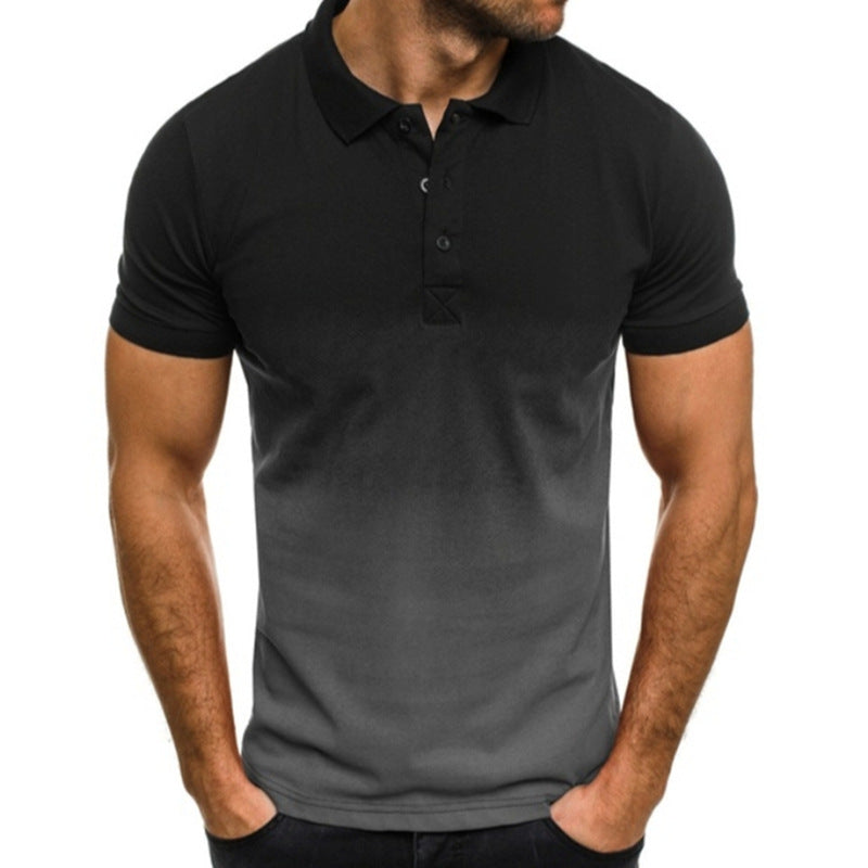 Stylish Gradient Print Men's Polo Shirt
