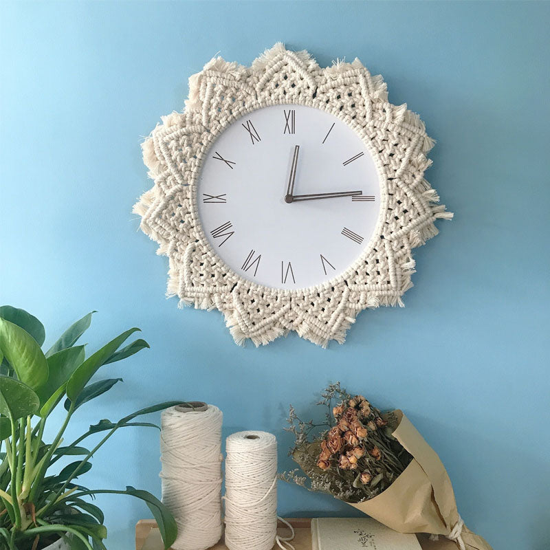 Innovative Woven Tapestry Wall Clock with Unique Charm