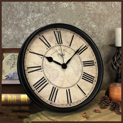 Retro Iron Wall Clock: Creative Metal Timepiece for Home Decor