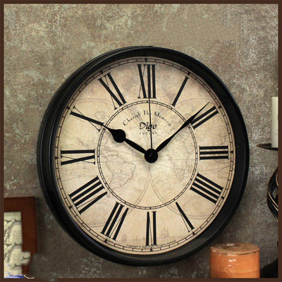 Retro Iron Wall Clock: Creative Metal Timepiece for Home Decor