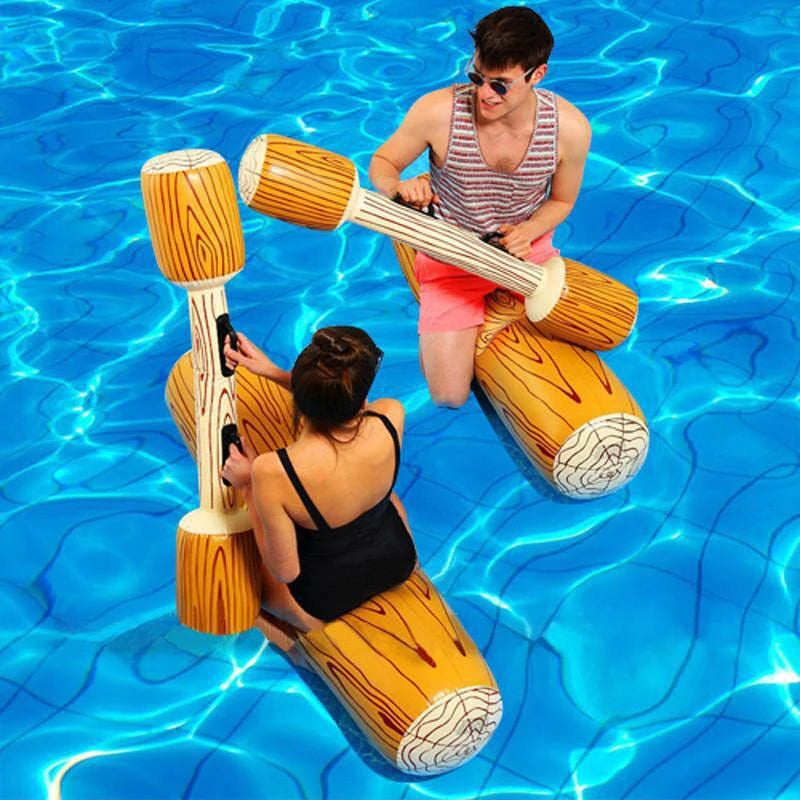 Summer Outdoor Beach Pool Inflatable Swimming Rings Women men Double Beat Swim Log Stick Set Ring Pool Water Sports