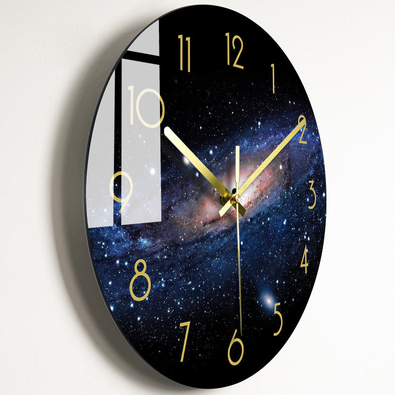 Elegant Glass Wall Clock: Luxury Timepiece for the Living Room