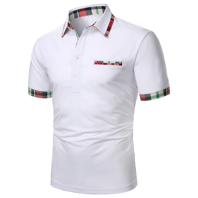 Dynamic Style: Two-Color Stitching Webbing Men's Short Sleeve