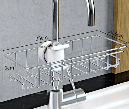 Edelstahl Spüle Lagerung Rack Küche Bad Einstellbare Wasserhahn Seife Dish Drainer Regal Küche Organizer