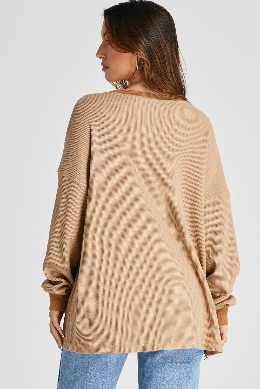 Rauchgraues, lockeres Thermo-Sweatshirt