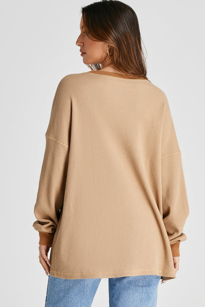 Rauchgraues, lockeres Thermo-Sweatshirt