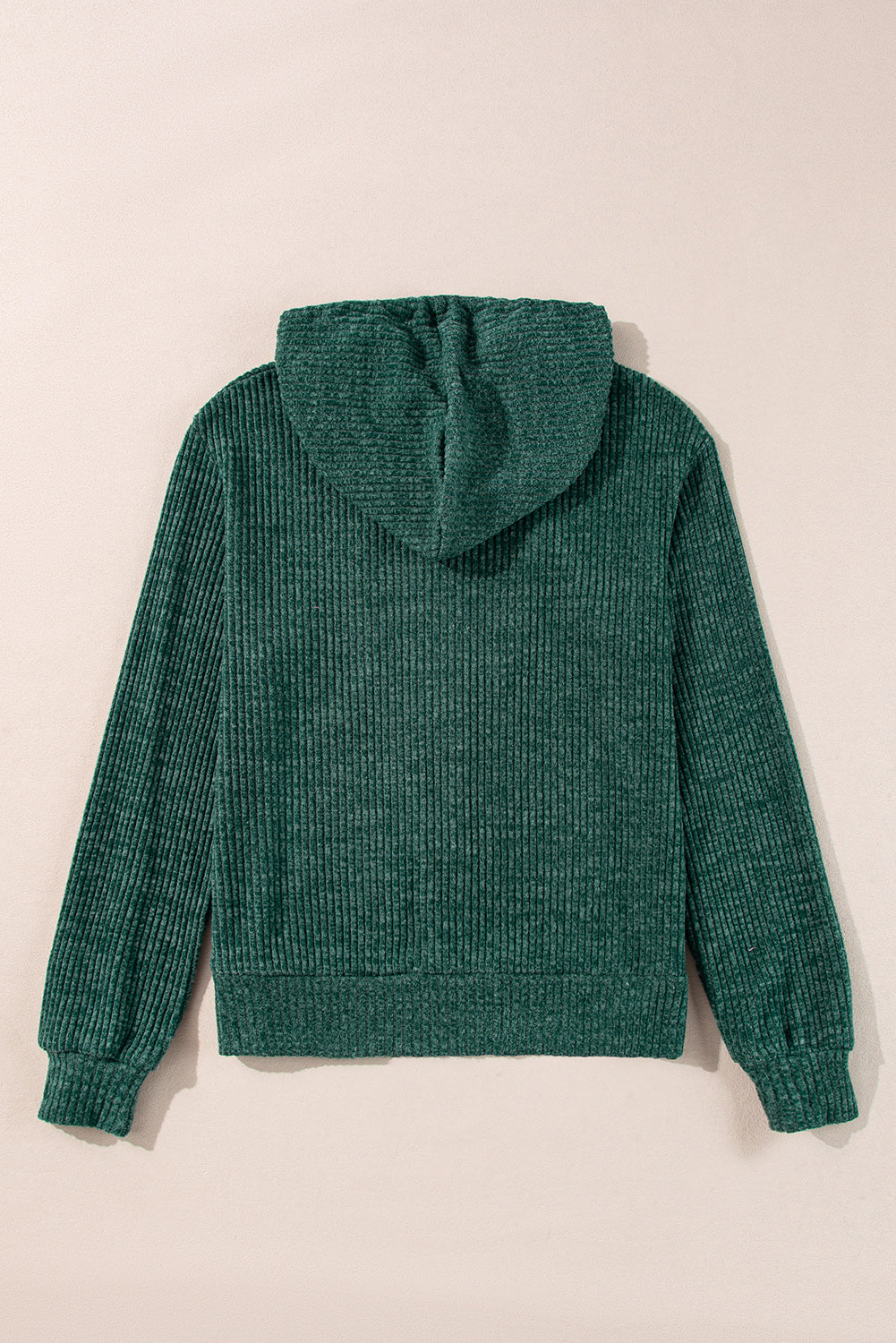 Evergreen – Gerippter Hoodie mit Reißverschluss vorne und Kordelzug