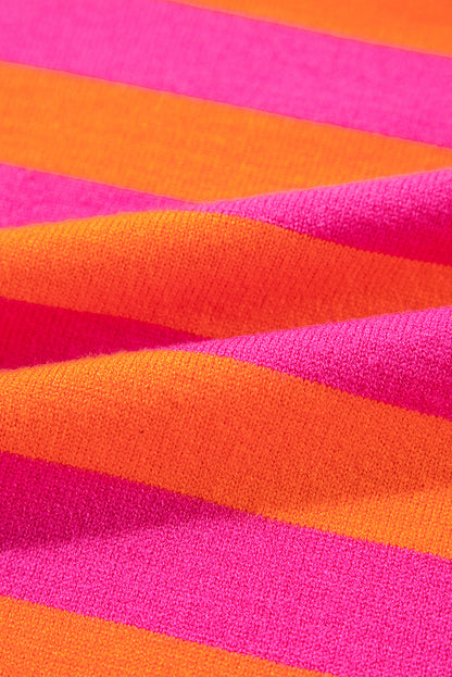Pullover mit Rundhalsausschnitt und rosa Streifen