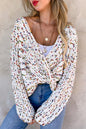Weißer Konfetti-Wendepullover mit Twist