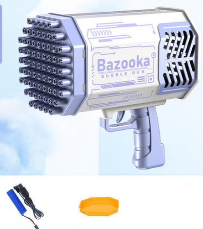 Seifenblasenpistole Rakete 69 Löcher Seifenblasen Maschine Gun Form Automatisches Gebläse mit Licht Spielzeug für Kinder Pomperos