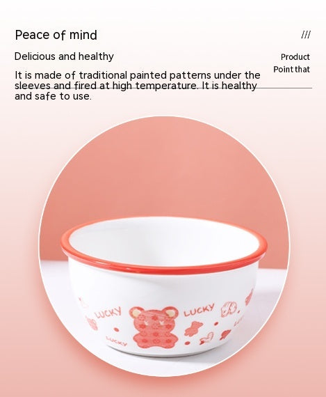 Cartoon Lucky Bear Ceramic Tableware Set