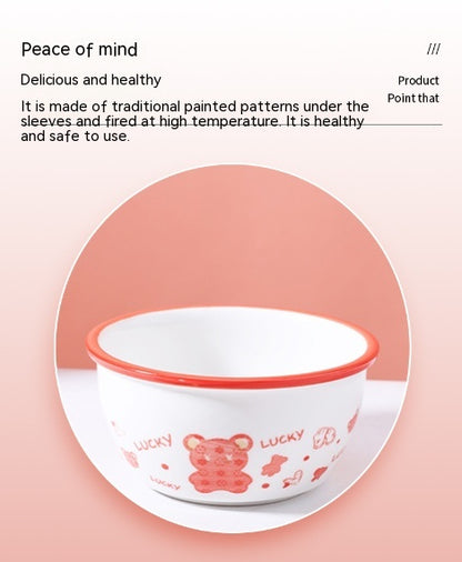 Cartoon Lucky Bear Ceramic Tableware Set