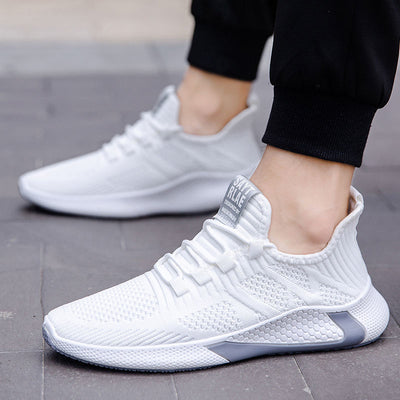 Men's Lace Up Casual Men's Shoes Fly Woven Mesh Breathable