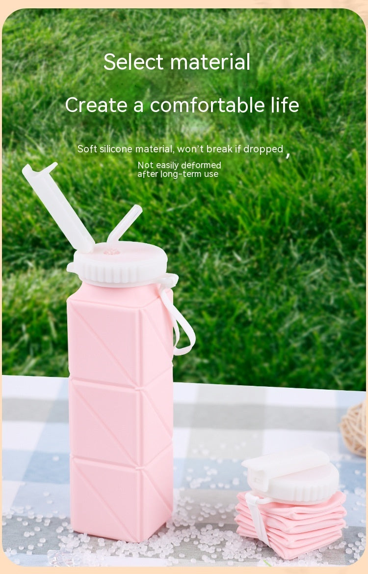 Faltbare Sport-Wasserflasche aus Silikon: Tragbar und einziehbar für Outdoor-Aktivitäten