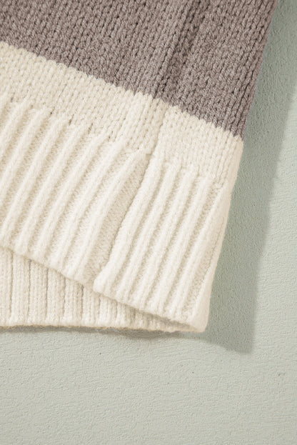 Simply Taupe – Lockerer Pullover mit Farbblockdesign