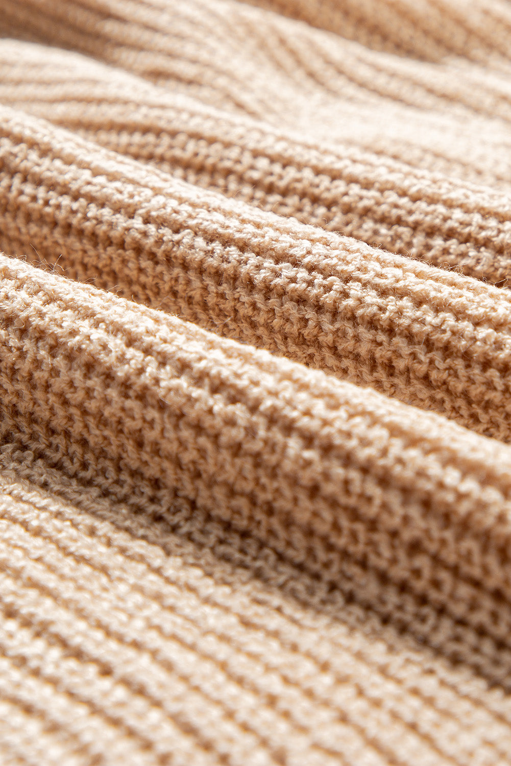 Pullover mit Rundhalsausschnitt und 3/4-Ärmeln in hellem Französisch-Beige mit Kontraststreifen