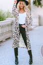 Duster-Cardigan mit Leopardenmuster und offener Vorderseite