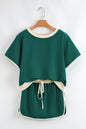 Evergreen 2-teiliges Set mit T-Shirt und Rock mit überschnittener Schulter und Farbblockdesign